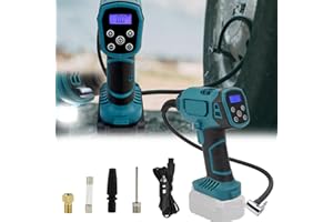 Battery Compressor, Battery Air Pump Compatible with Makita 18v Li-Ion LCD Display Led Lamp Tire Pressure Indicator with 4 No