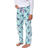 Stitch Pajama Pants Disney Womans Stitch Hibiscus Plush Fleece Pants Juniors Pajama Pants Adjustable Waistband