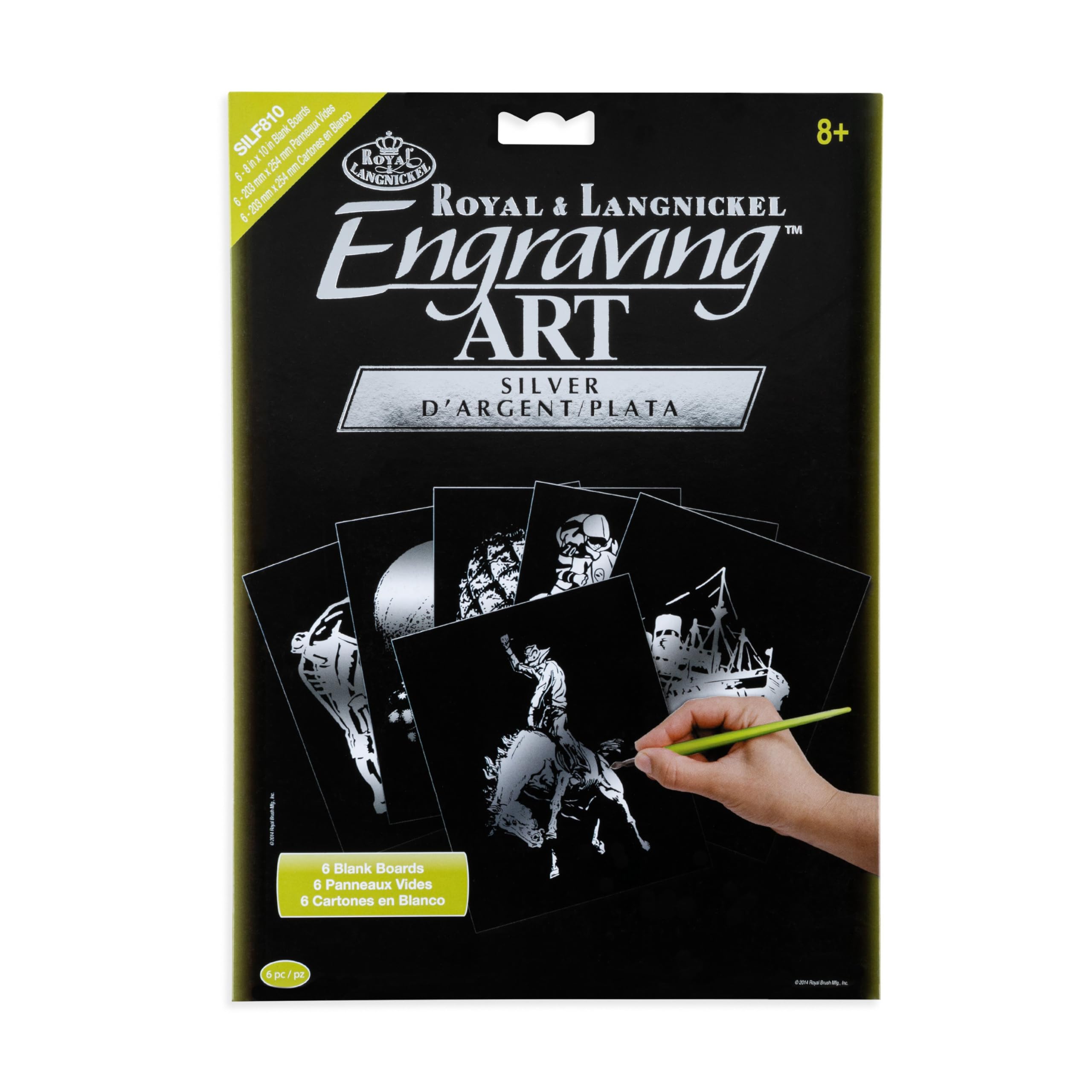 Royal & Langnickel Engraving Art Silver 8 x 10 inch Blank Board (Pack of 6)