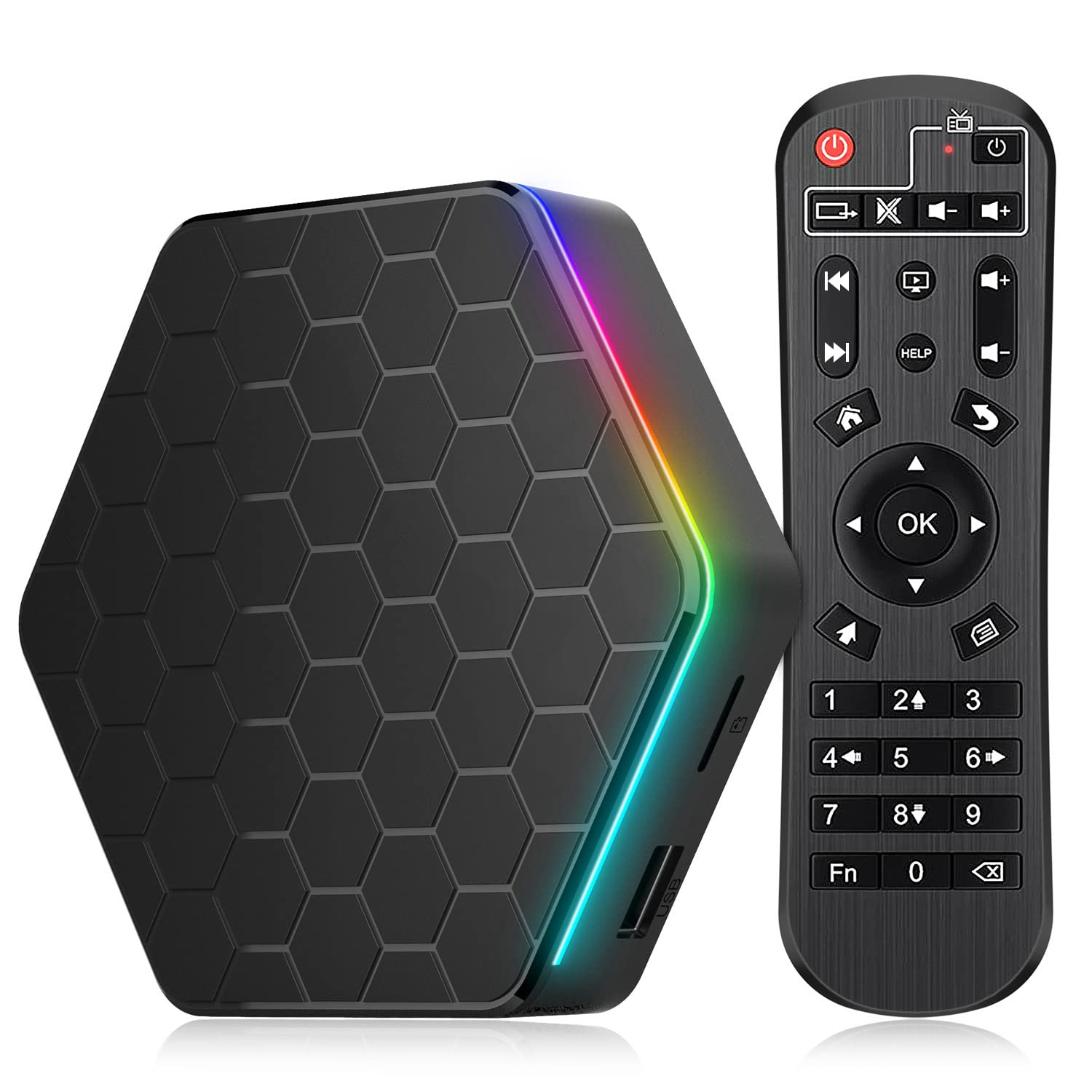 Android 12.0 TV Box, 6k/3D HD Tv Box H618 Quadcore 4GB RAM 32GB ROM 2.4G/5.0G Dual WiFi & BT 4.0, Android Box Support Multi-Lingual with LAN Ethernet 10/100M for Chat Movie Game etc.