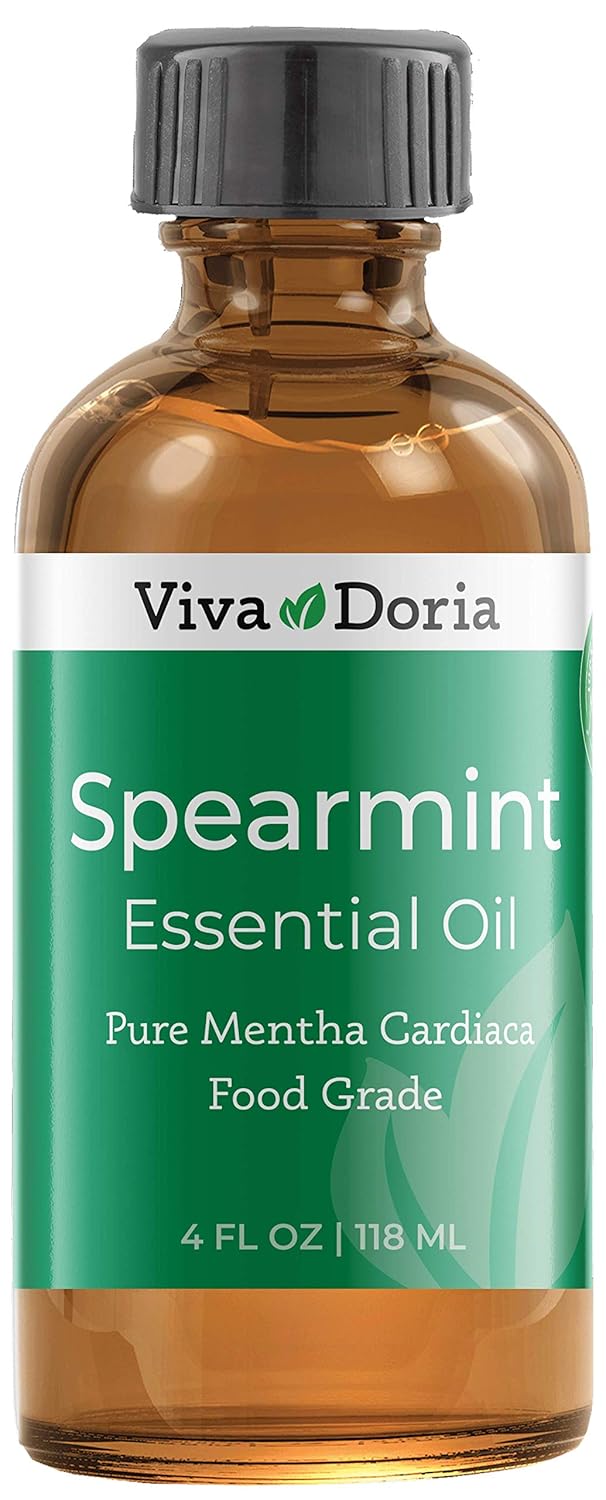 Viva Doria 100% Pure Spearmint Essential Oil, Undiluted, Food Grade, Spearmint oil, 118 mL (4 fl oz)