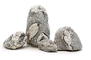 KINGRUI Aquarium Rocks Silver Seiryu Rock 5lb Natural Stone for Fish Tanks, Terrariums, Bonsai, Garden Decoration, Micro Landscapes & Reptile Terrariums(2-5inch 4-5Pcs)