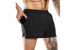 MIER Men's 3 Inches Quick Dry Running Shorts Liner Lightweight Water Resistant Athletic Workout Lined Shorts