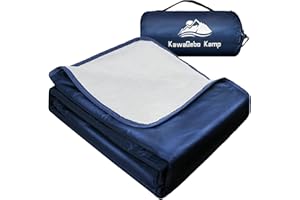 KawaGebo Kamp Fleece Waterproof Outdoor Blanket, Windproof Stadium Blanket for Camping, Picnics, and Sports Stay Dry and Comfortable 80"x58"