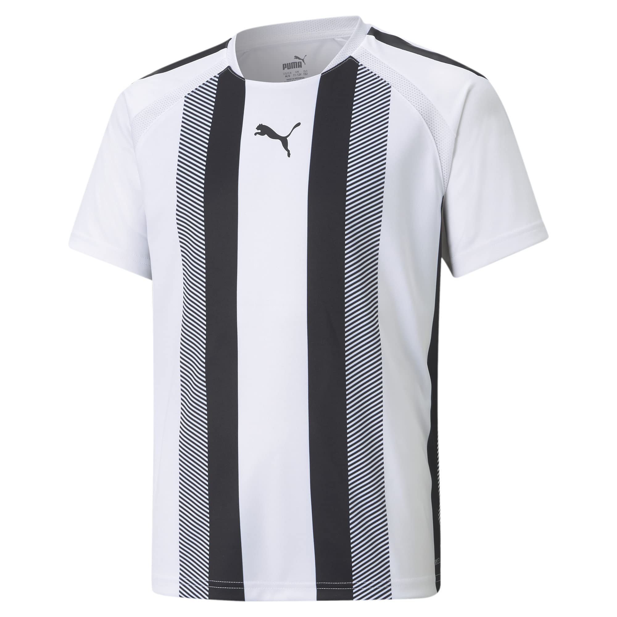 PUMA Unisex Kids teamLIGA Striped Jersey Jr Shirt, Puma White-puma Black, size: 164