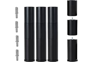 SKUEHOD Adjustable Bed Legs Replacement for Adjustable Bed Base Frame, 4 Kind Threads Include,12 inch 3-in-1 Screw in Legs Set of 4