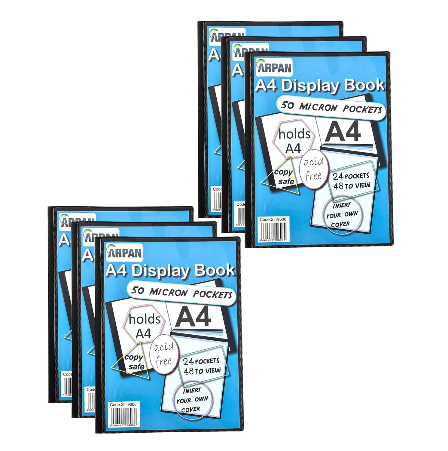 Display Book - 24 Pockets Black Presentation A4 Display Book Folder Folio for Professionals, Business, Students, Projects, School, College & Personal Use by Arpan
