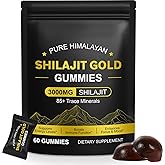 Shilajit Gummies for Men & Women, Pure & Natural Himalayan Gold Shilajit Gummy Energy Boost, Immune Support & Helps Muscle Recovery- Gluten Free 60 Gummies