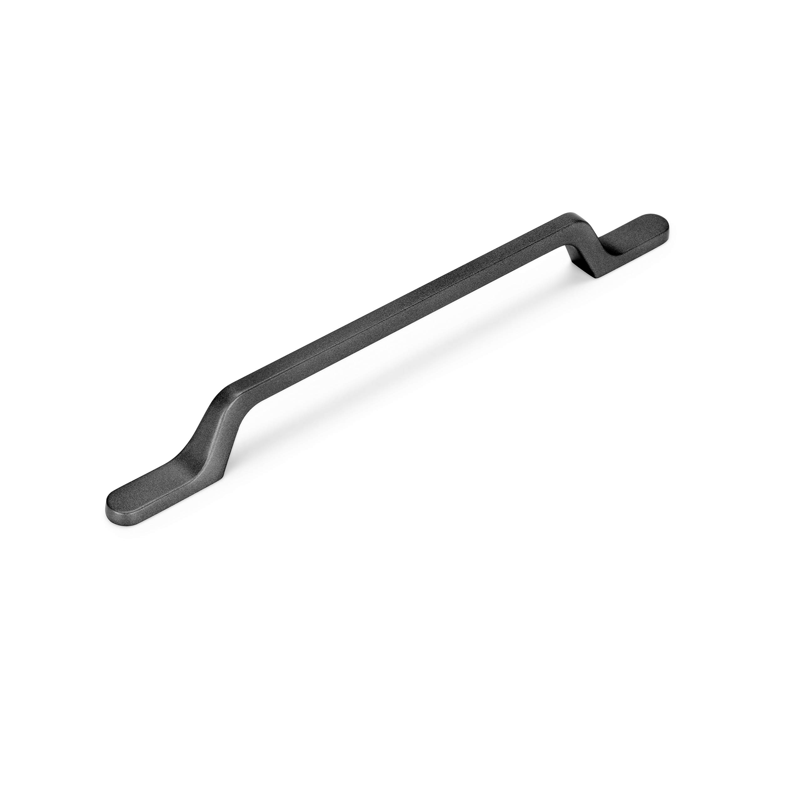 Emuca - Furniture Handle,Cabinet Handles, 128mm (5 inch), L 192 mm (7,55 inch) Aluminium, Dark Grey, Set of 25