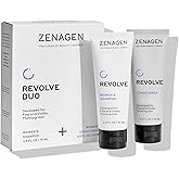 ZENAGEN Revolve Women's Travel Kit | Shampoo + Conditioner for Fine & Visibly Thin Hair, Promotes Thicker Fuller Hair, Plant-Based Formula, Color-Safe, Vegan