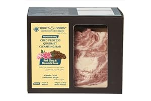 ROOTS AND HERBS Ayurvedic Natural Treatment 100% Vegan No Paraben No SLS No Sulphate CLEANSING RED CLAY & DAMASK ROSE (COLD P