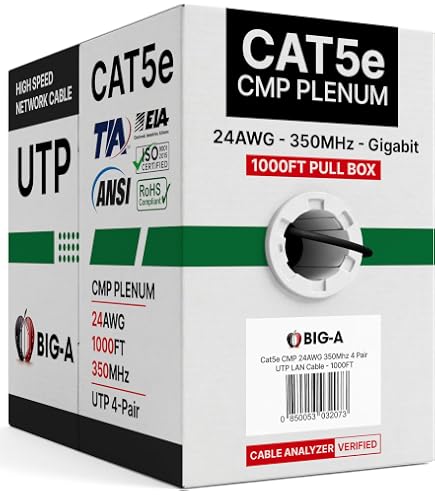 Cavo Ethernet Syston Cat 5e 100 Piedi – 350 MHz UTP In Rame Massiccio – CMR Bulk