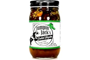 DEEP FORK FOODS Deep Fork Jumpin’ Jack’s Candied Jalapenos - Jalapenos and Red Peppers- All Natural and Fresh Ingredients - Seeds - 16 oz Jar (454g)