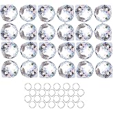 24pcs Clear Crystal Ball Prism Suncatcher Rainbow Pendants Maker,20mm | Crystal Prisms Hanging Crystals for Windows Home Garden,Beads For Suncatcher,Glass Ornaments For Christmas Tree