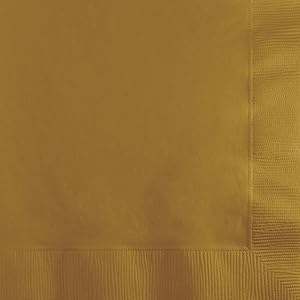 Creative Converting Paper Beverage Napkins Touch of Color, Glittering Gold