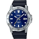 Casio Men's Three-Hand Black Resin Watch 45mm, MTPVD01-2EV