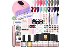 MAJOR DIJIT 20 Colors Gel Nail Polish Kit with UV Light Electric Nail Drill Builder Gel for Nails,Nail Cutter,Nail Glitter, Nail Tips,Top Coat,Base Coat,Nail Studio Set for UV Nail Design Gel x Nail Kit
