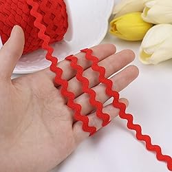 Rick Rack Wave Bending Fringe Trim 40 Yards Red