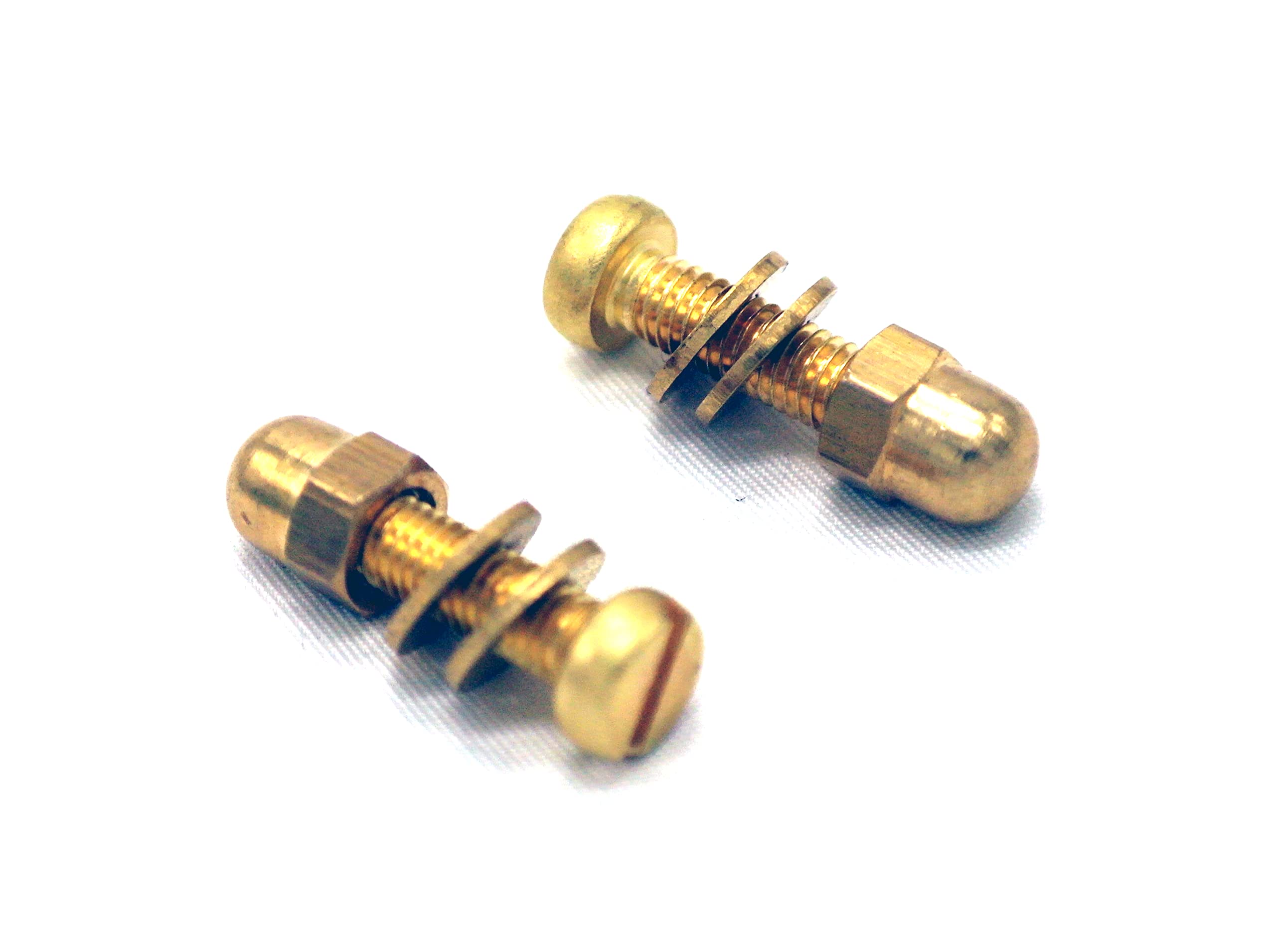 M4 Brass Sets Bolts of Form A Washers and Dome Nuts Pack of 4 (Sets M4 x 10mm bolts Length)