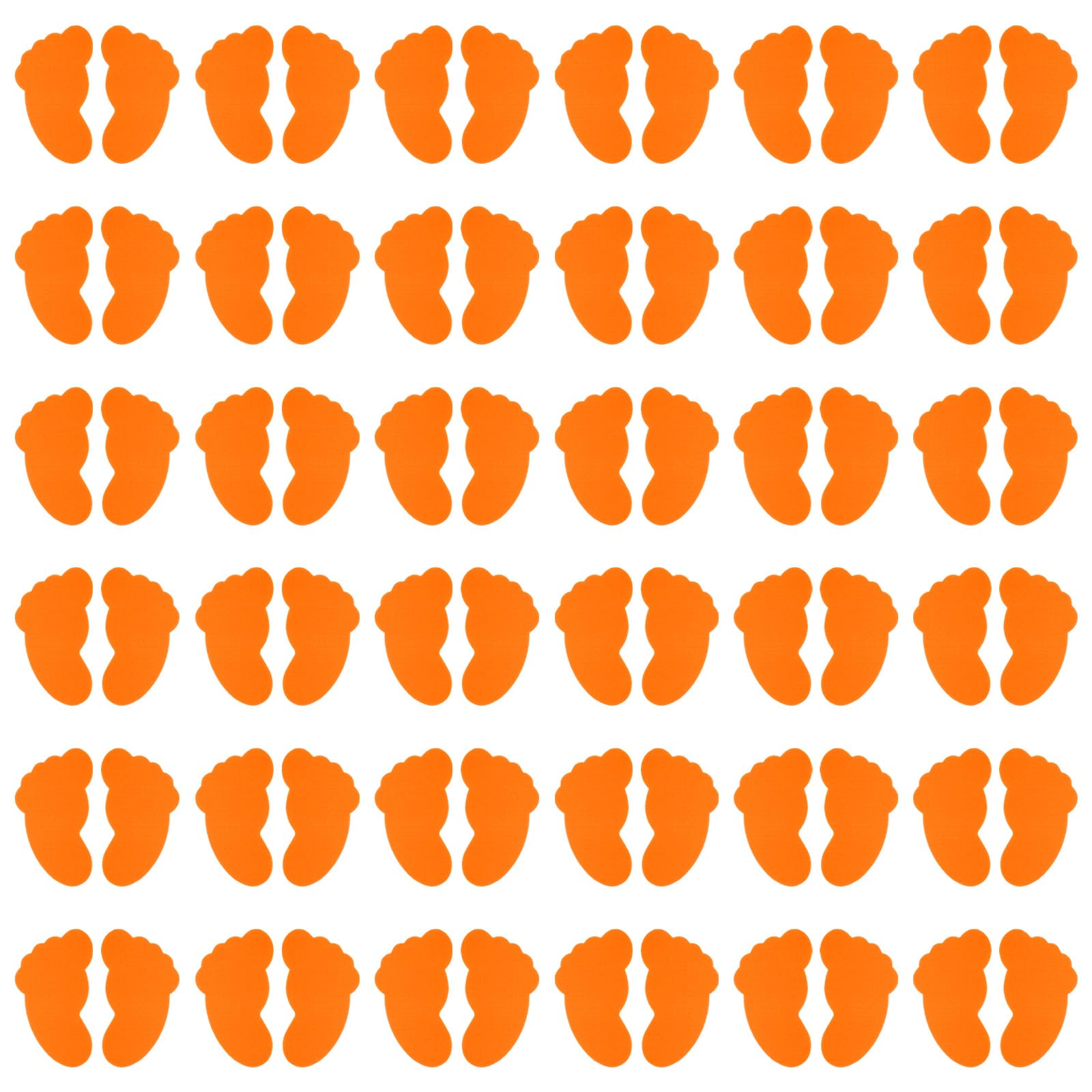 PATIKIL Foot Shaped Carpet Markers, 72pcs (36pairs) Nylon Floor Spots Markers Colorful Hook and Loop Marker Dots for Classroom Teacher Supplies, Orange