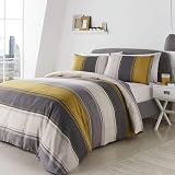 Fusion Duvet Cover Set Ochre Stripe 52% Polyester 48% Cotton Double view 3