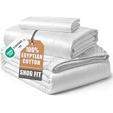 LANE LINEN Twin XL Sheets 100% Egyptian Cotton Sateen - White | Twin XL Sheet Sets - 3-Piece Set, Ideal For Dorms And Adjustable Beds, For Guests And Everyday Use, Luxe Sheen