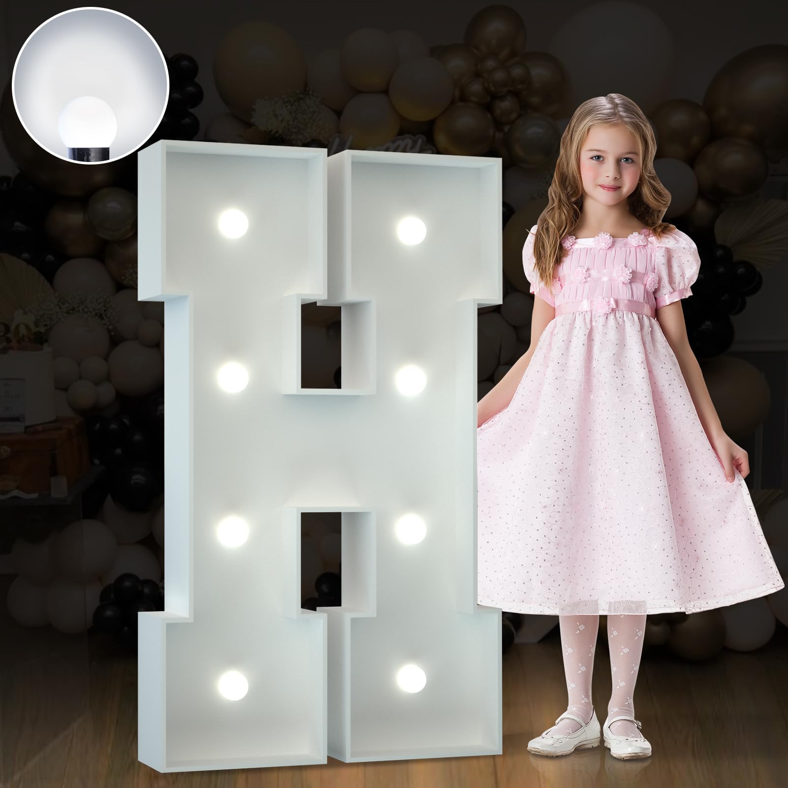 Photo 1 of Marquee Letters 3 Feet Tall Large Light Up Letters Baby Shower Decorations Wedding Engagement Happy birthday White Party Decorations Marry Me Sign Big Cardboard Backdrop H