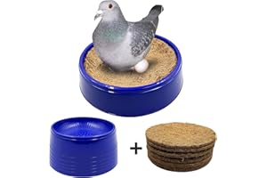 Ecjiuyi 6PCS Pigeon Nest Bowl,Plastic Bird Nest Bird Cage Breeding Hatching Nest with 6PCS Coconut Palm Mat for Racing Pigeons, Doves,Quails and Small Birds,Pet Cage Supplies