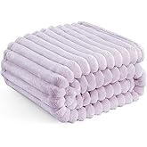 Bedsure GentleSoft Lavender Fog Fleece Blanket for Couch - Cozy Soft Blankets for Women, Cute Small Throws for Girls, 60x80 Inches