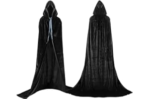 Proumhang Hooded Cloak Adult Long Cape Velvet Costume Halloween Carnival Christmas Cosplay