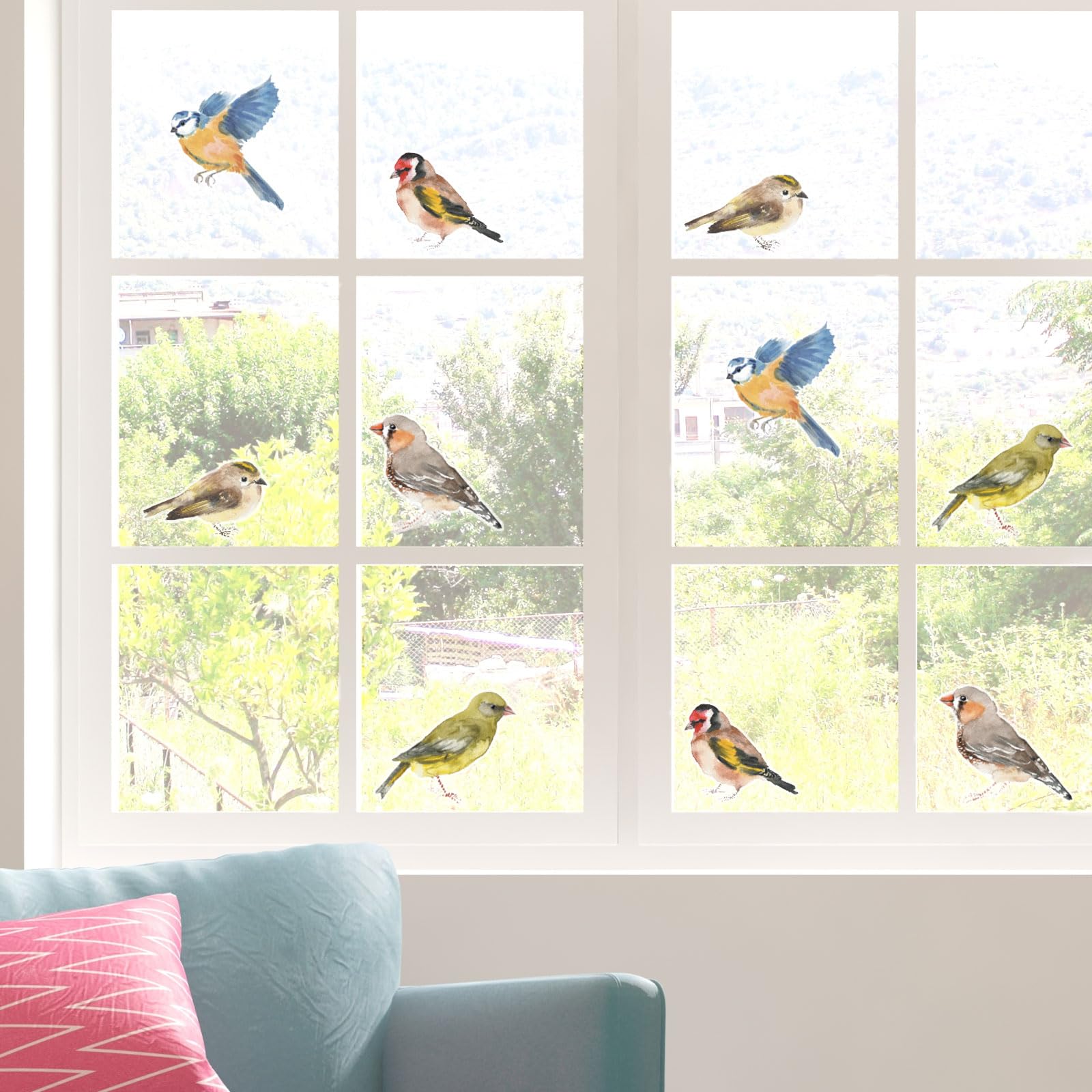 Stickerscape Bird Window Stickers (Spring Birds) | Spring Window Decal, Bird Window Decor, Spring Window Stickers | Easy to Apply, Cleanly Removable and Repositionable