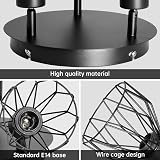 Dehobo Adjustable Ceiling Spotlight Fittings 3 Head E14 Black 22cm view 4