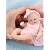 Cloveray 5 inch Mini Platinum Silicone Reborn Baby Doll, Tiny Silicone Baby Dolls，Realistic Newborn Baby Dolls Full Body Stress Relief, Decoration, Gifts, Collectible