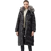 ANYIELIEMO Women's Long Down Coat with Double Detachable Faux Fur Waterproof Winter Hooded Down Puffer Parka Jacket