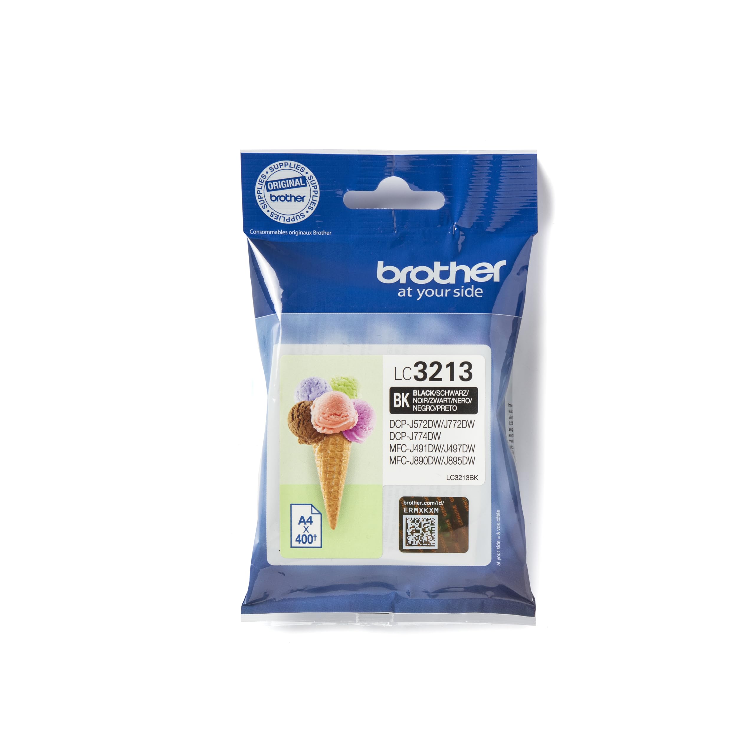 Brother LC-3213BK Inkjet Cartridge, Black, Single Pack, High Yield, Includes 1 x Inkjet Cartridge, Genuine Supplies