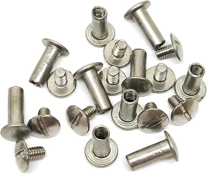 10 Pack 1/2" Stainless Steel Chicago Screws Leather Fasteners Belt Repair Tack