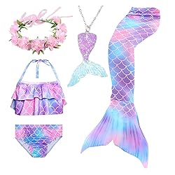 5Pcs Girls Swimsuit Mermaid Tails for Swimming Kids