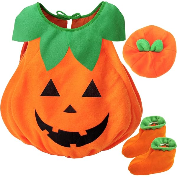 MAINOSHY Disfraz de calabaza de Halloween, disfraz de calabaza con sombrero, medias altas, bolsas de dulces, gafas, aretes, disfraz de adulto para