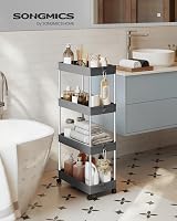 SONGMICS 4-Tier Storage Trolley with Wheels Dove Grey KSC010G01 86 cm view 2