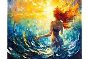 Rebotipy DIY Paint by Numbers for Adults Beginner Woman Mermaid Adult Paint by Numbers Fantasy Colorful Art Paint by Number for Adults Paint by Numbers Crafts for Adults Kids 16x20 in, Artwork-04