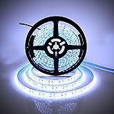 SUPERNIGHT 600 LEDs Light Strip Waterproof, 16.4FT Daylight White LED Rope Lighting Flexible Tape Decorate for Bedroom Boat Car Christmas TV Backlighting Holidays Party