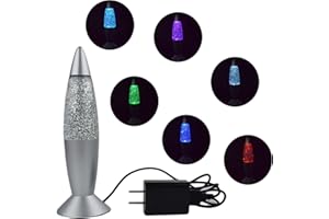 Cdycam Glitter Lamp LED Vintage Mini 7.28'' Night Light Lamp with USB Multi Color Changing Rocket Light for Kids Boys Girls Adult Bedroom (Light with Charging Plug)