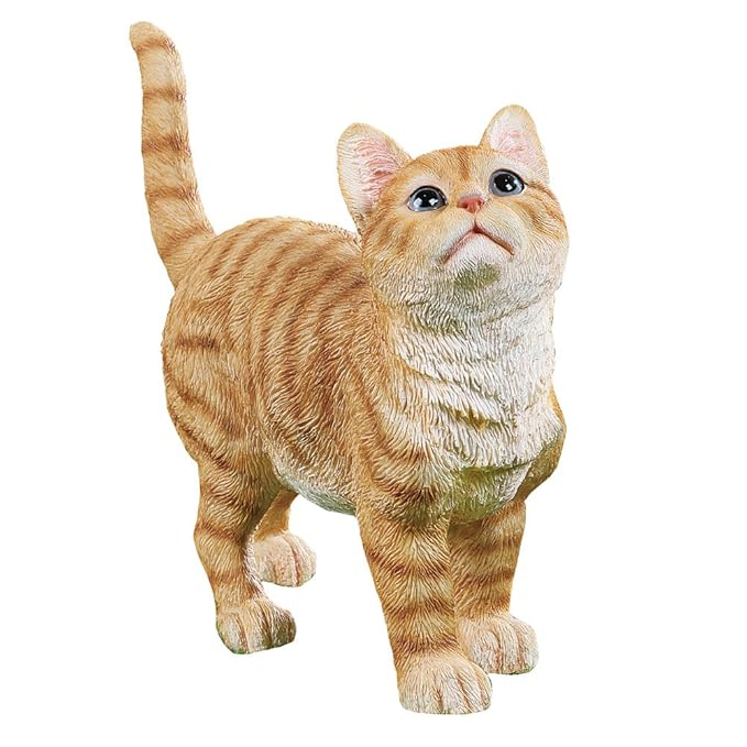 Collections Etc Cute Kitty Orange Tabby Cat Garden Statue Outdoor Decoration Review