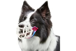 OKKIC Basket Muzzle Allows Panting Drinking, Anti Biting Chewing, Suitable for Grooming Trimming Training, Transparent, Size 2