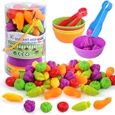 TSYAN Montessori Vegetable Color Sorting &amp; Counting Sensory Toys | Preschool Educational Set for Color Classification and Fine motor skills.Ages 3 and Up.