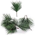 Shxstore-1 Artificial Green Pine Needles Branches Small Twigs Stems Picks for Christmas Flower Arrangements Wreaths and Holiday Decorations, 20 Branch