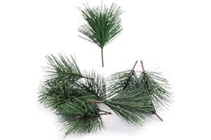 CPWGSM Shxstore-1 Artificial Green Pine Needles Branches Small Twigs Stems Picks for Christmas Flower Arrangements Wreaths and Holiday Decorations, 20 Branch