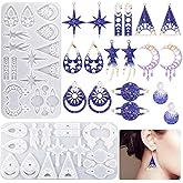 Resin Silicone Moulds,Epoxy Resin Jewellery Molds with Hole,Earring Resin Moulds Silicone,Epoxy Casting Molds for DIY Jewelry