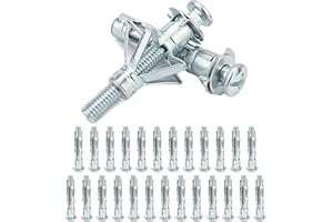 KAKALOTE 25pcs Hollow Wall Anchors,M4×38mm Molly Bolts for Drywall,Dry Wall Screw Anchor for Drywall Ceiling Gypsum Plasterboard Fixings,PlasterWall Anchors Plugs Expansion Bolt(Silver)