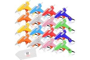 16 Pieces Mini Hot Glue Gun, Hot Melt Gun Small Glue Gun with 60 Sticks for DIY Arts Craft Projects Office Home Quick Repairs